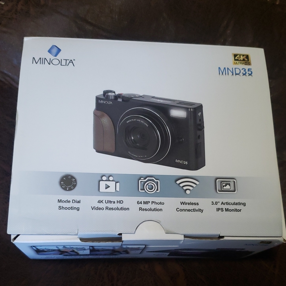 Minolta MND35 Black Digital Camera with 4K Ultra HD